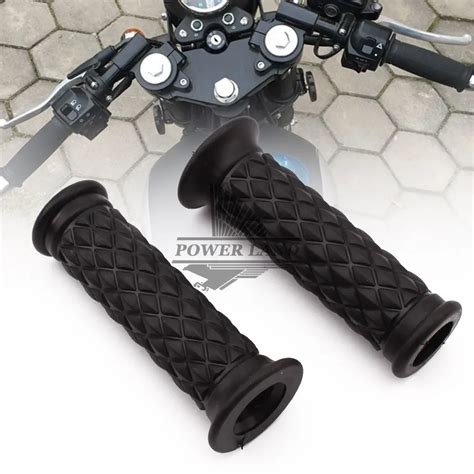 7 8 Retro Vintage Hand Grip Handlebar Black For Honda Suzuki Kawasaki