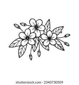 Hand-drawn Line Art Flower Vector Illustration Stock Vector (Royalty ...