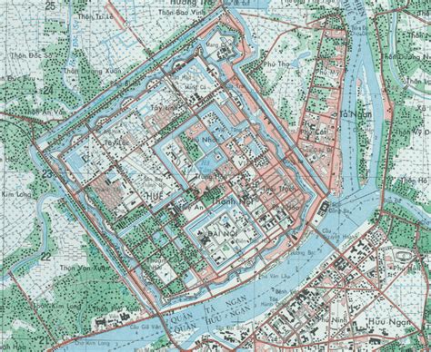 Hue City, Vietnam 1:25,000 Topographical Map – Battle Archives