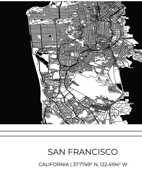 San Francisco Map Map Of San Francisco San Francisco Poster Map Of San Francisco City Map