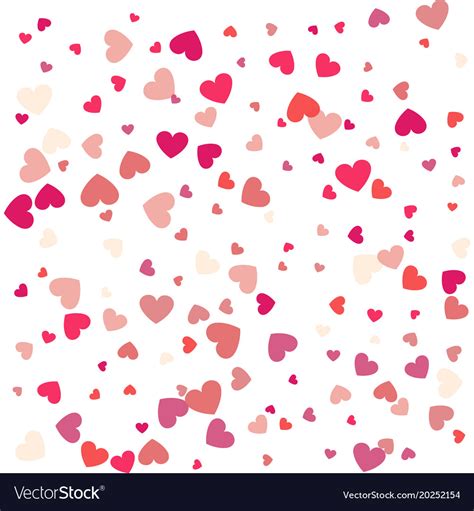 Flying heart confetti valentines day background Vector Image