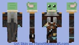 Mandalorian Holding Baby Yoda Minecraft Skin