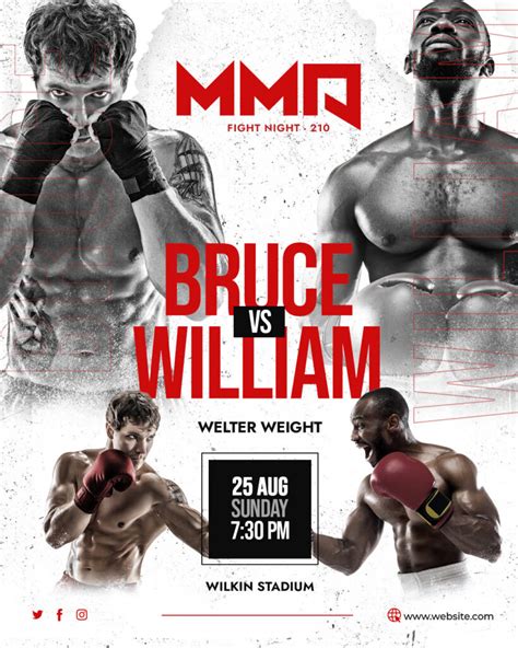 MMA Fight Poster Template FreeGraphica