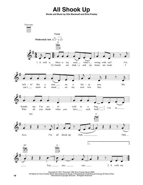 Elvis Presley All Shook Up Sheet Music And Printable Pdf Music Notes