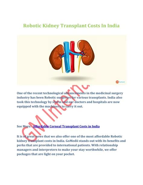 Ppt Robotic Kidney Transplant Costs In India Powerpoint Presentation