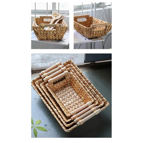 Customized Eco Friendly Rectangular Top Seller Water Hyacinth Storage