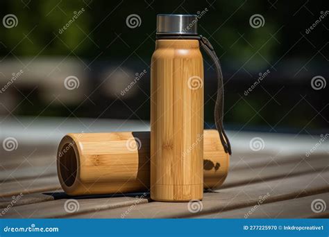 An Eco Friendly Sustainable Water Bottle Made From Bamboo Generative