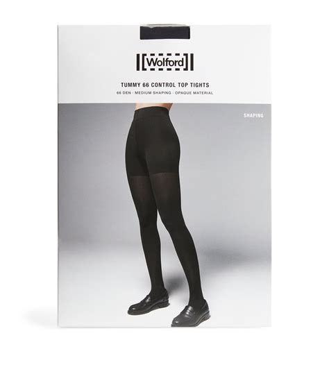 Womens Wolford Black Tummy 66 Control Top Tights Harrods US