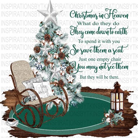 Christmas In Heaven Design Empty Rocking Chair And Christmas Etsy Canada