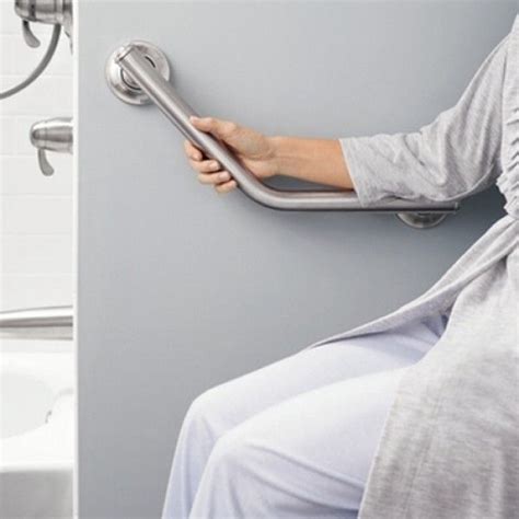 Moen Home Care Securemount Angled Grab Bar Grab Bars In Bathroom Grab Bars Handicap Bathroom