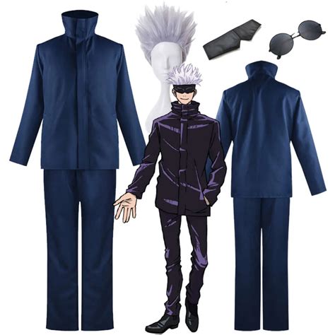 Jujutsu Kaisen Gojo Satoru Cosplay Costume With Wig And Glasses For Men