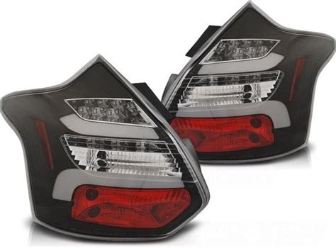 Achterlichten FORD FOCUS 3 11 10 14 HATCHBACK ZWART LED STRIP SEQ IND Bol