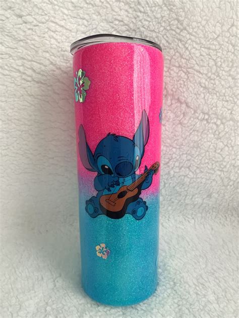 Lilo And Stitch Themed Tumbler Glitter Tumbler Etsy Lilo And Stitch