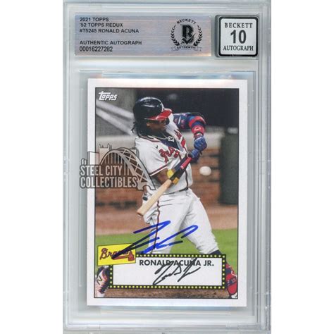 Ronald Acuna Jr Topps Redux Autograph Card T Bas Steel