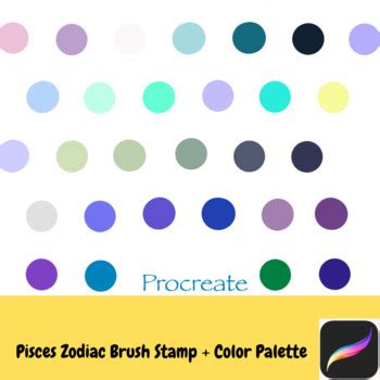 Pisces Zodiac Brush Stamp And Color Palette By Smarty Tpt