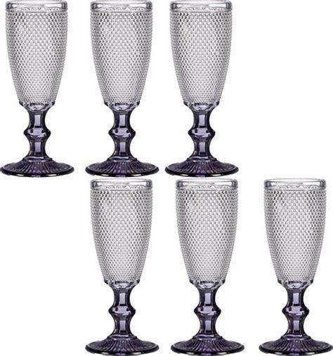 Vivalto Luxe Champagneglazen Monaco Serie Set X Antraciet Voet