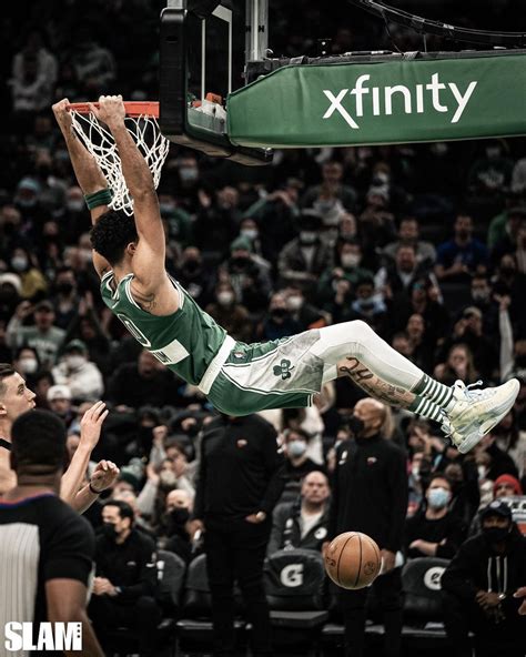 Jayson Tatum Dunking in Front of a Crowd