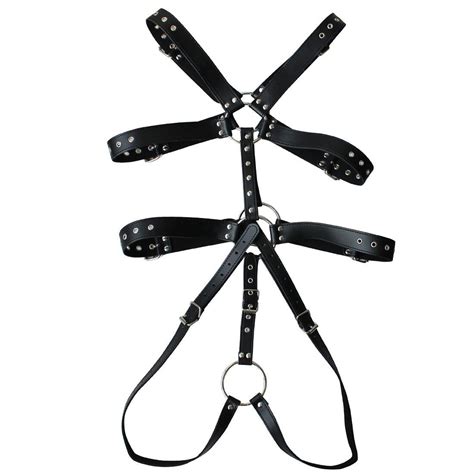 Herren Pu Leder Harness Verstellbar Full Body Riemenbody Lederriemen