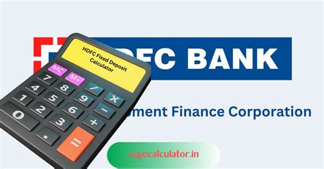 HDFC Bank FD Calculator Interest Rate How To Calculate