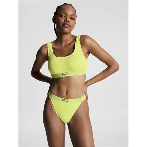 Tommy Hilfiger High Leg Cheeky Bikini Light Citrus Sportsdirect