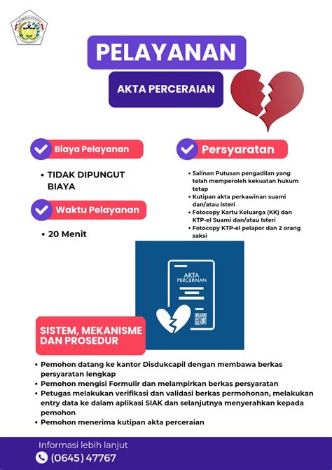 Pelayanan Akta Perceraian Dinas Kependudukan Dan Pencatatan Sipil