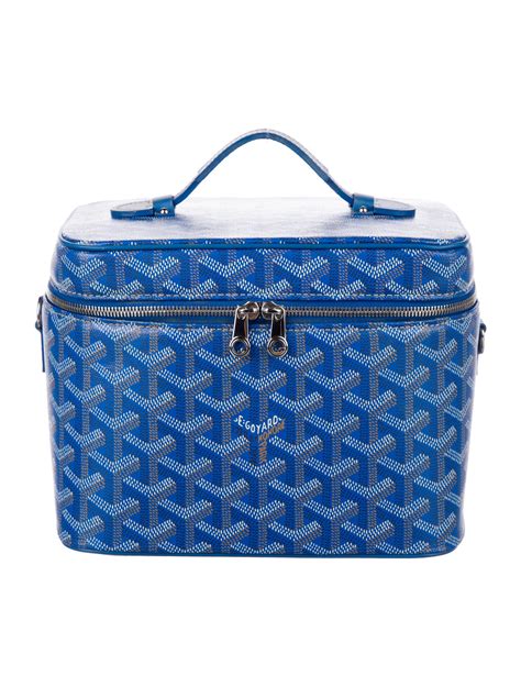 Goyard 2021 Goyardine Muse Vanity Case Blue Cosmetic Bags