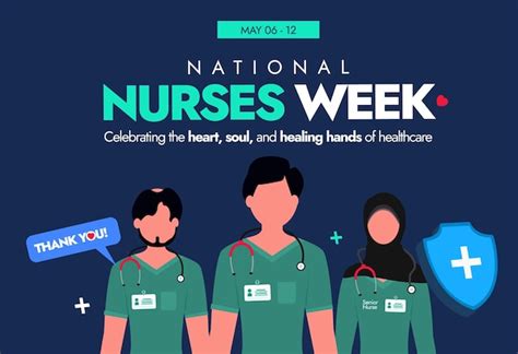 Premium Vector National Nurses Week May 6 To 12 National Nurses Week Celebration Banner With