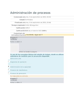 Adminstracion de Procesos Semana 2 Administración de procesos