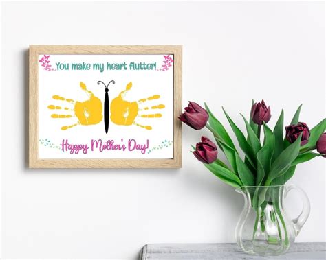 Mothers Day Handprint Craft Printable Card Diy Mothers Day T