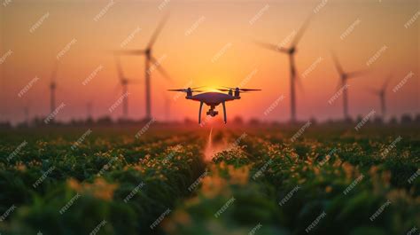 Premium Photo | Modern smart farm with drone Agriculture drone fly to ...