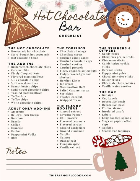 The Hot Chocolate Bar Checklist Is Filled With Holiday Treats And Other