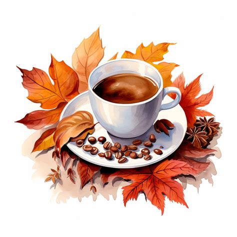 Autumn Coffeefall Leavescoffee Beans Png Clipart Royalty Free Svg Png