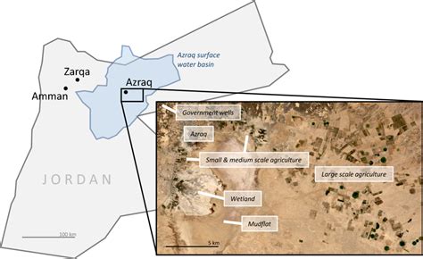 Azraq Surface Water Basin In Eastern Jordan Left And The Spatial