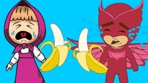 Masha And Owlette Crying And Holding Bananas By Wreny1995 On Deviantart