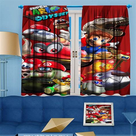 Ficldxc Mario Super Smash Bros Ultimate Room Cortinas Oscuras De 160 Cm De Largo Fáciles De