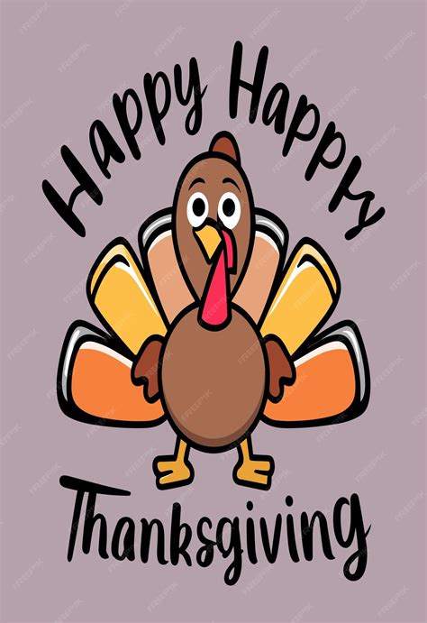 Premium Vector Turkey Happy Thanksgiving Design Clipart 2d Vector