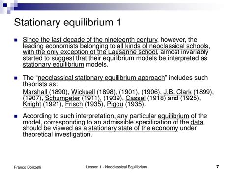 Ppt Lesson 1 On The Notion Of Neoclassical Equilibrium Walras Pareto And The Stationary