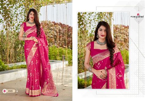 Manjubaa Clothing Maahi Silk Fancy Designer Wedding Wear Sarees Collection