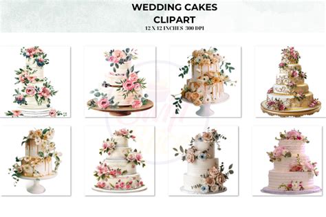 Wedding Cakes Clipart Bundle Graphic By Swiftyslice Creative Fabrica