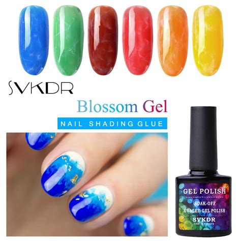 SVKDR 2 Colors 10ml White Clear Blooming Gel Nail Polish Magic Beauty