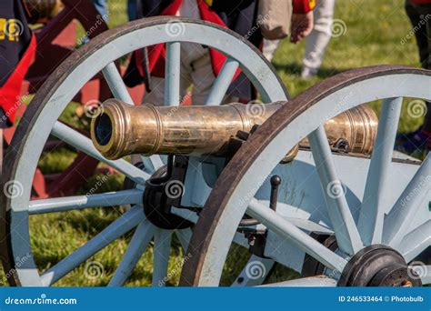 British Cannon On Display At Revolutionary War Re Enactment Editorial