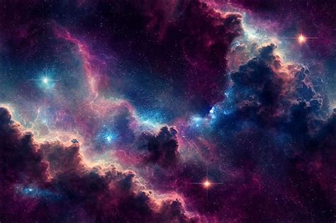 Universo cheio de estrelas nebulosa e galáxia Foto Premium