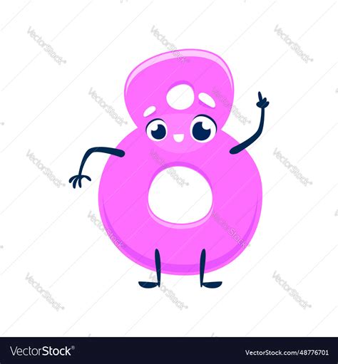 cartoon cute funny  number character vector image