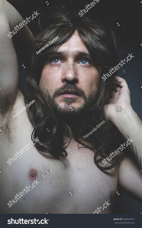 Beard Sexy Naked Man Long Dark Stock Photo 350559377 Shutterstock