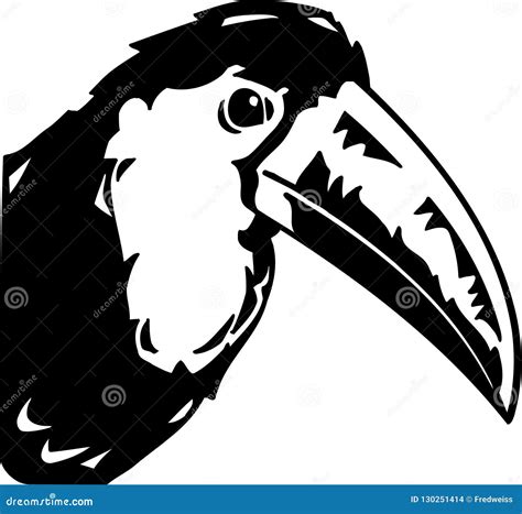 Black And White Toucan Illustration Stock Vector Illustration Of Head