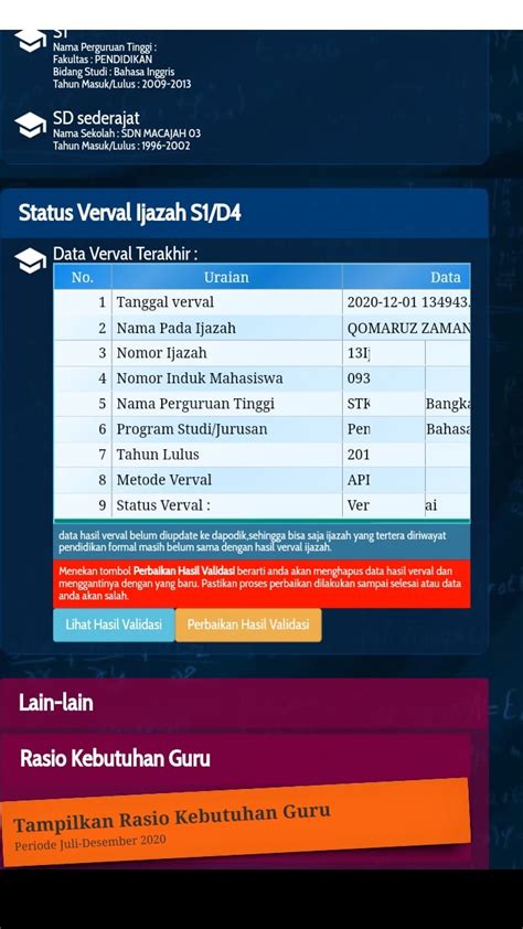 Cara Cek Hasil Verval Ijazah Terbaru Di Info GTK Dapodikbangkalan