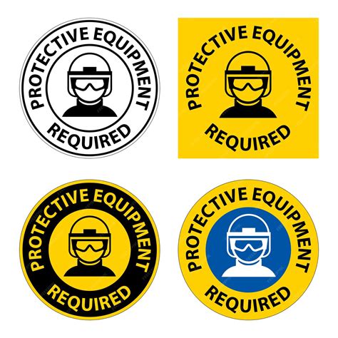 Premium Vector | Safety Gear Required Sign Illustrations