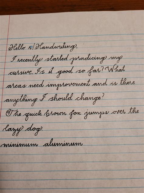 Looking to Improve my Cursive : r/Handwriting