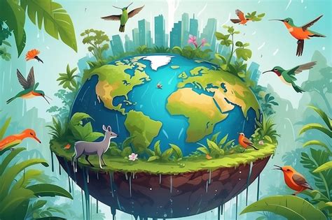 Cambio Climático Y Climático Del Planeta Concepto De Conservación De La Biodiversidad Y