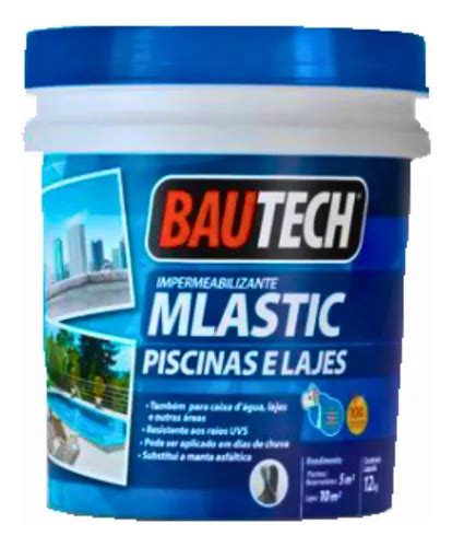 Impermeabilizante Mlastic Para Piscinas E Lajes Bautech 12kg Frete grátis